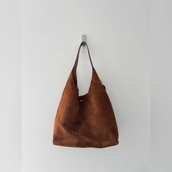 COACH Suede Brooklyn Shoulder Bag 39 in Warm Brown - Picture 4 of 13